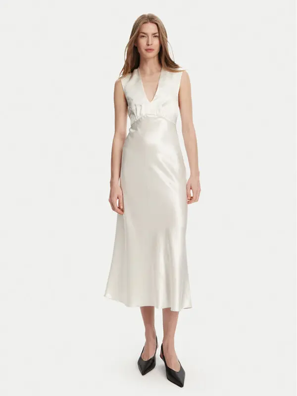 Max Mara Leisure Max Mara Leisure Koktel haljina Glizia 2516221048 Bijela Regular Fit