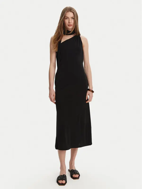 Max Mara Leisure Max Mara Leisure Koktel haljina Verbena 2516621068 Crna Regular Fit