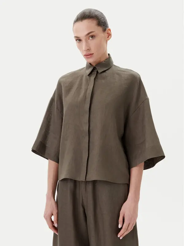 Max Mara Leisure Max Mara Leisure Košulja Mirano 2516111028 Zelena Relaxed Fit