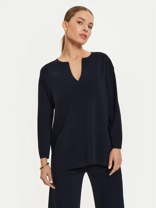 Max Mara Leisure Max Mara Leisure Majica Sottile 24263660 Tamnoplava Relaxed Fit