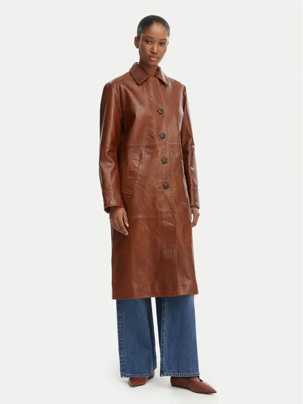 Max&Co. MAX&Co. Kožni kaput Doppia 2616471021200 Smeđa Regular Fit
