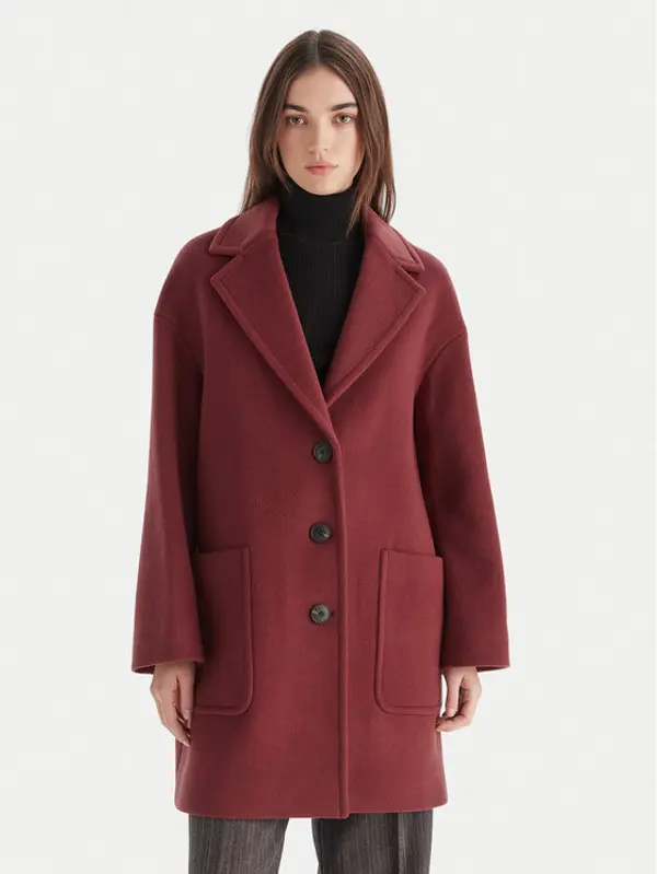 MAX&Co. MAX&Co. Vuneni kaput 2526016023200 Tamnocrvena Regular Fit