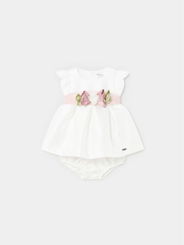 Mayoral Mayoral Elegantna haljina 1823 Bijela Regular Fit