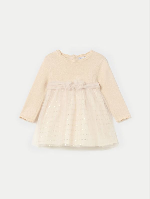 Mayoral Mayoral Elegantna haljina 2909 Bež Regular Fit