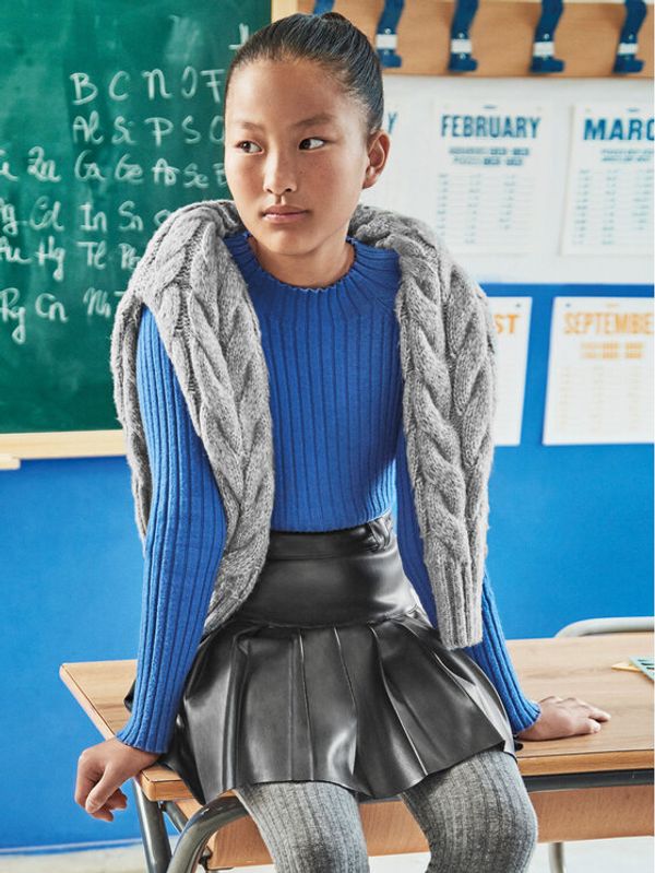 Mayoral Mayoral Kožna suknja 7.952 Crna Regular Fit