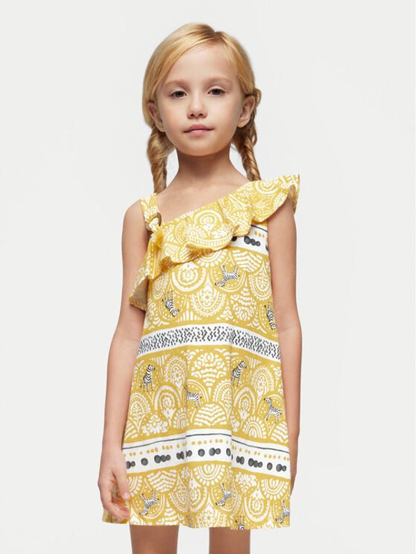 Mayoral Mayoral Ljetna haljina 3951 Žuta Regular Fit