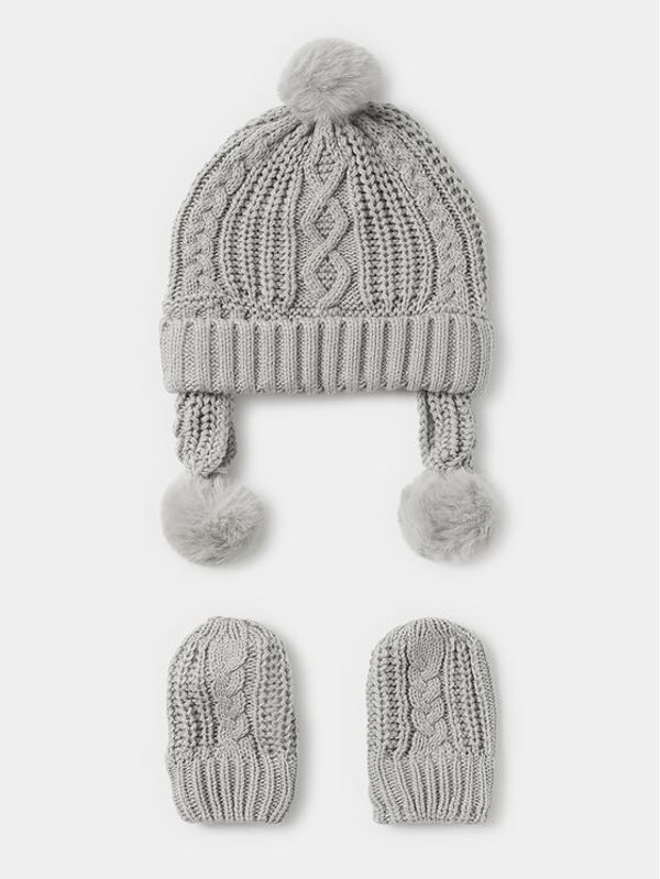 Mayoral Mayoral Set kapa i rukavice 9.666 Siva Regular Fit