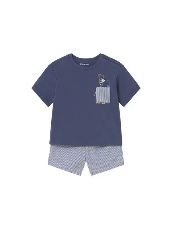 Mayoral Mayoral Set majica i hlače 1228 Tamnoplava Regular Fit