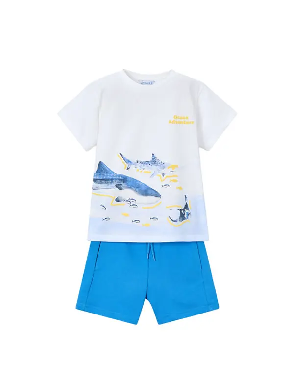 Mayoral Mayoral Set majica i hlače 3610 Bijela Regular Fit