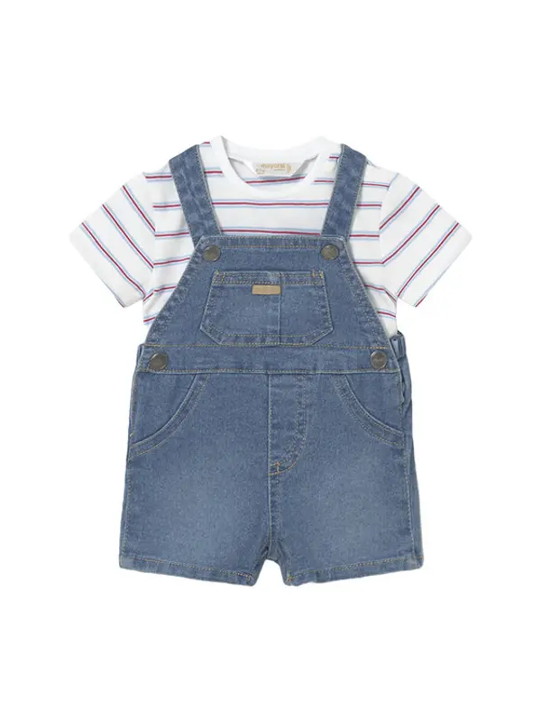 Mayoral Mayoral Set majica i kombinezon 1623 Plava Regular Fit