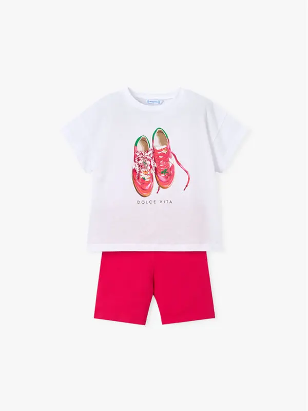 Mayoral Mayoral Set majica i leggins 3731 Bijela Regular Fit