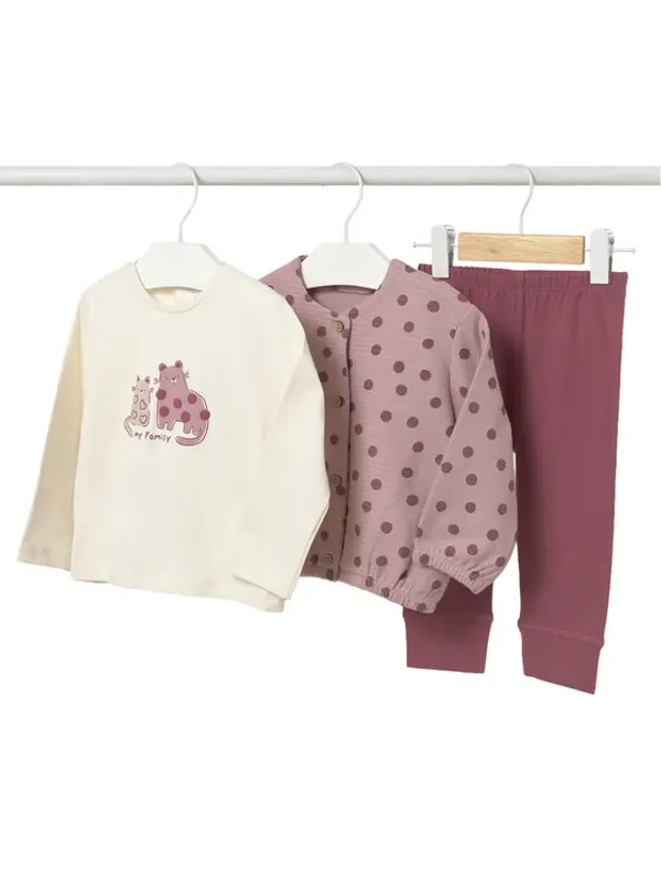 Mayoral Mayoral Set majica, majica dugih rukava i leggins 2743 Ružičasta Regular Fit