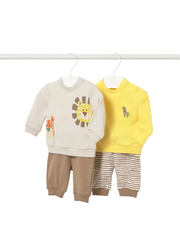 Mayoral Mayoral Set od 2 para trenirki i 2 majice 1628 Bež Regular Fit
