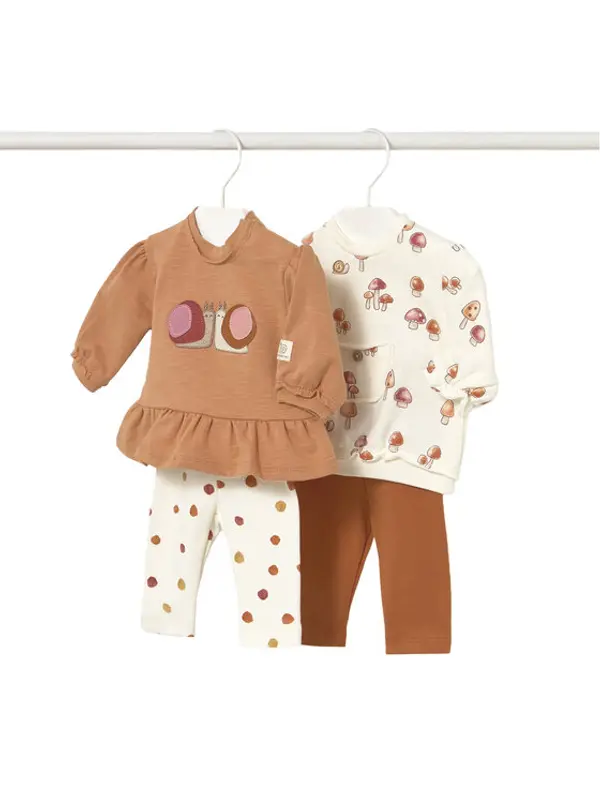 Mayoral Mayoral Set od 2 para trenirki i 2 majice 2710 Bež Regular Fit