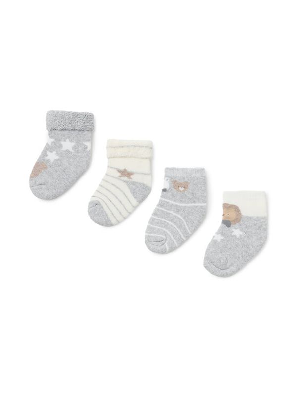 Mayoral Mayoral Set od 4 para dječjih visokih čarapa 9.653 Siva Regular Fit