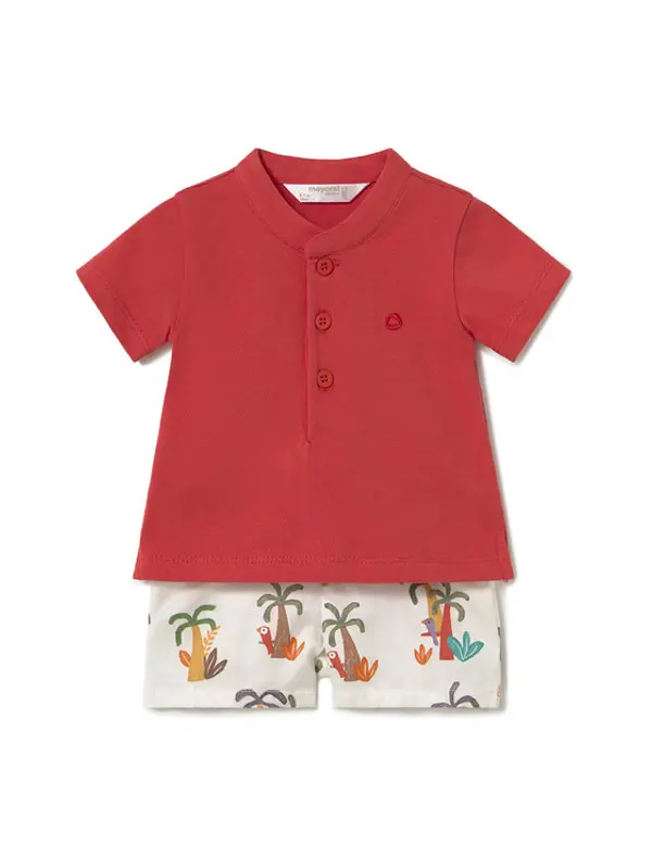 Mayoral Mayoral Set polo i hlače 1217 Crvena Regular Fit