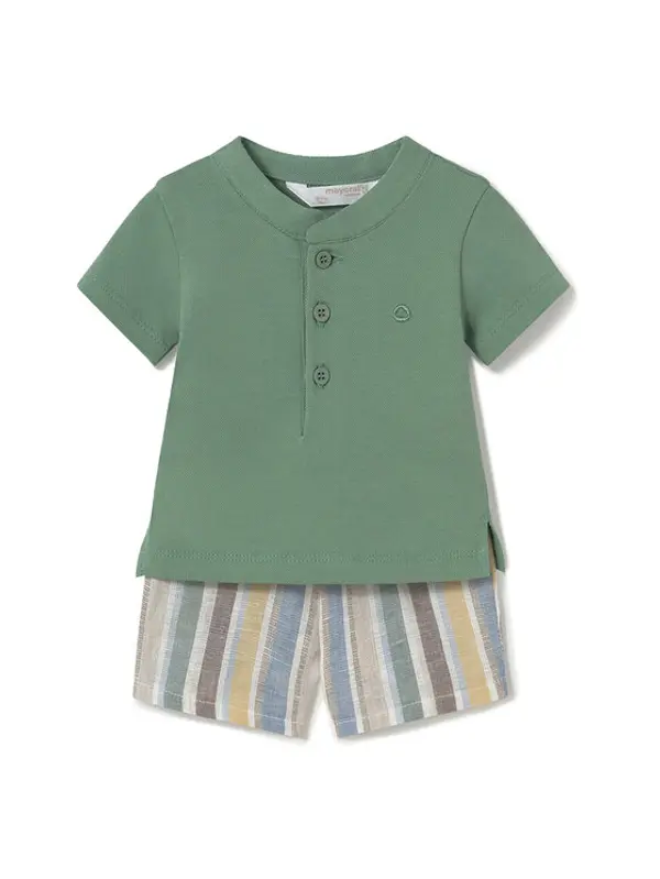 Mayoral Mayoral Set polo i hlače 1217 Zelena Regular Fit