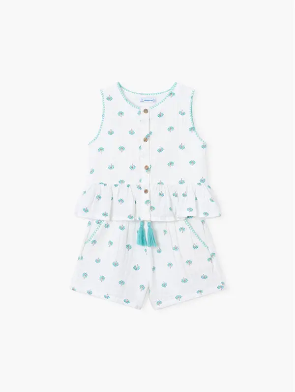 Mayoral Mayoral Set top i hlače 3229 Bijela Regular Fit