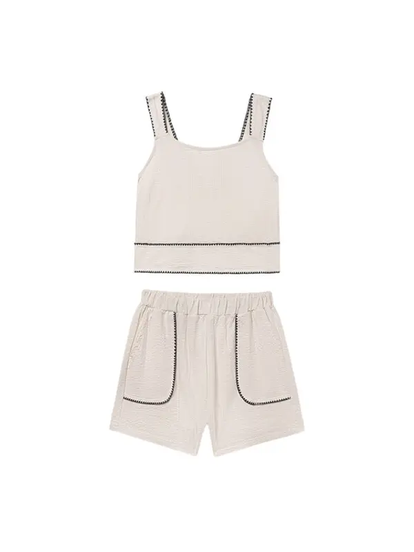 Mayoral Mayoral Set top i kratke hlače 6213 Bež Regular Fit