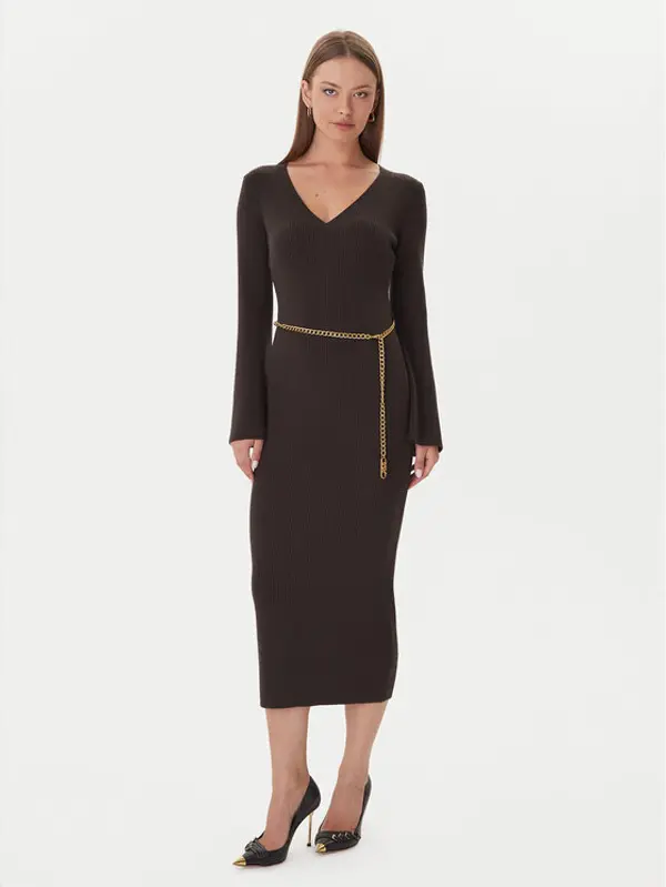 MICHAEL Michael Kors MICHAEL Michael Kors Džemper haljina MF5835G4VR Smeđa Slim Fit