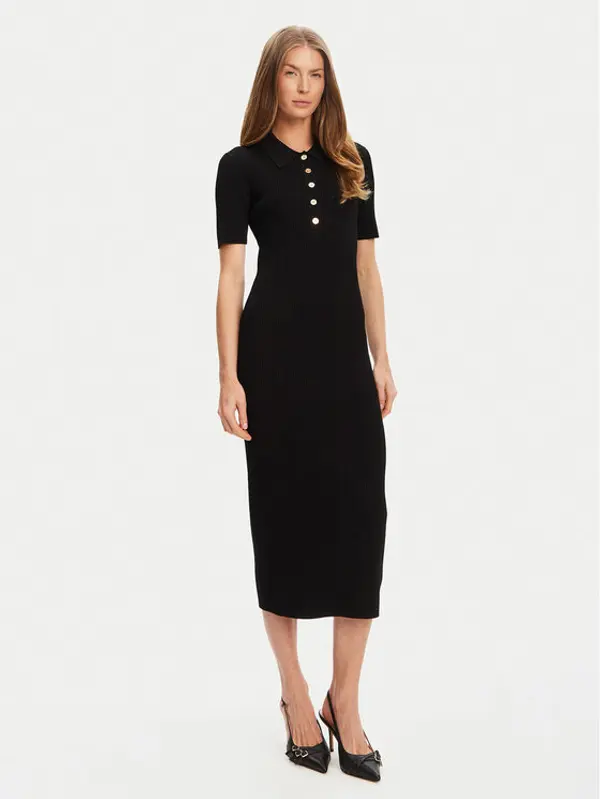 MICHAEL Michael Kors MICHAEL Michael Kors Džemper haljina MT5832333D Crna Slim Fit