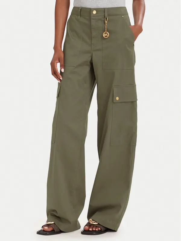 MICHAEL Michael Kors MICHAEL Michael Kors Kargo hlače MT631013X6 Tamno bež Wide Leg