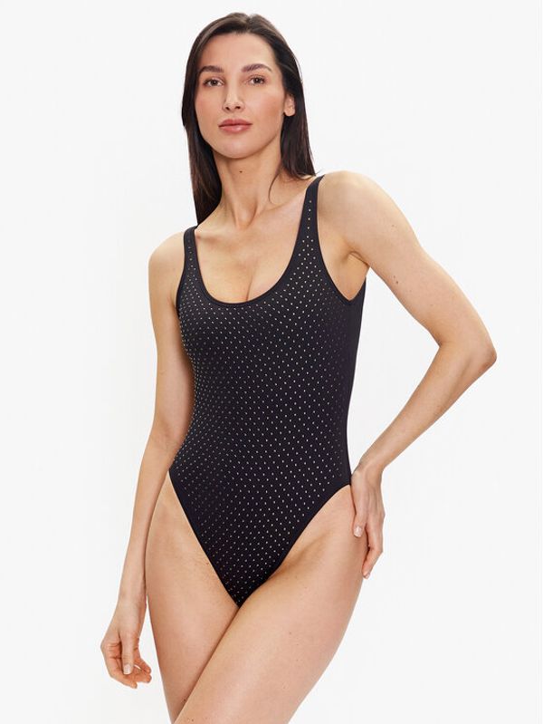 MICHAEL Michael Kors MICHAEL Michael Kors Kupaći kostim Glam Deco Scoopneck MM1M396 Crna