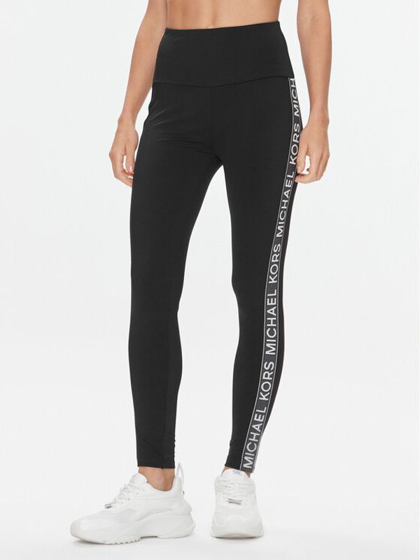 MICHAEL Michael Kors MICHAEL Michael Kors Leggings Logo Tape MF330IH1RE Crna Slim Fit