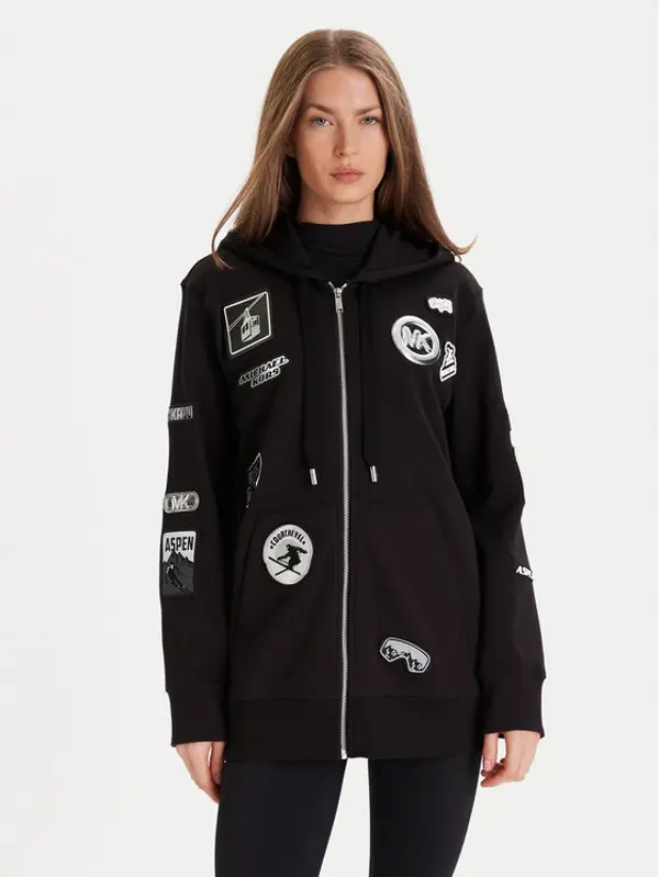 MICHAEL Michael Kors MICHAEL Michael Kors Majica dugih rukava MF551WQ4MY Crna Relaxed Fit