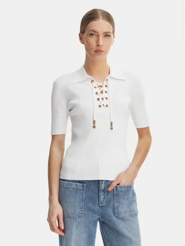 MICHAEL Michael Kors MICHAEL Michael Kors Majica MS661FZ5ZV Bijela Slim Fit