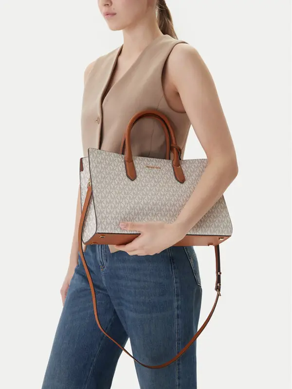 MICHAEL Michael Kors MICHAEL Michael Kors Torbica Scarlett Medium Signature Logo Satchel 30F4GETS2B Bež