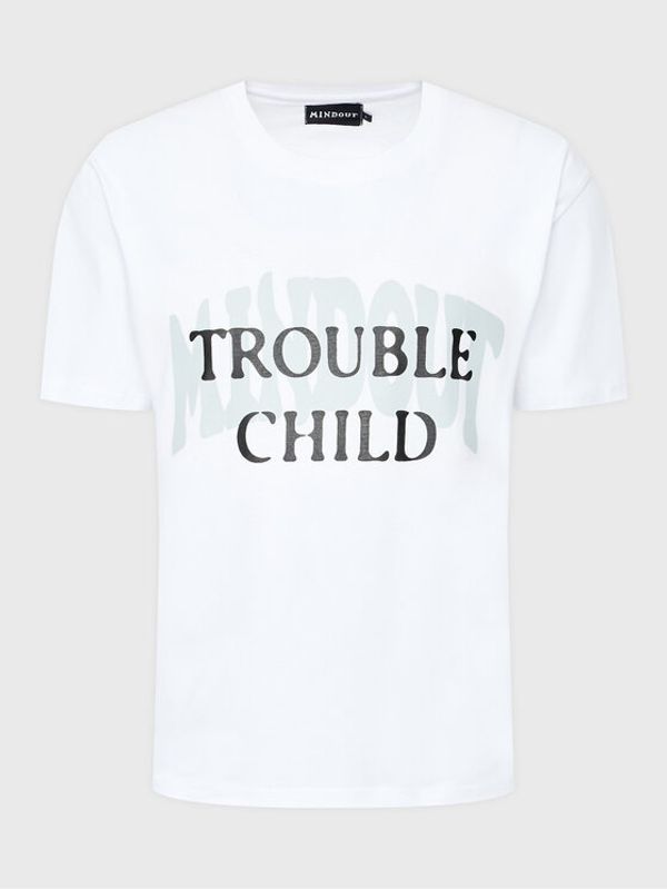 Mindout Mindout T-shirt Unisex Trouble Child Bijela Oversize