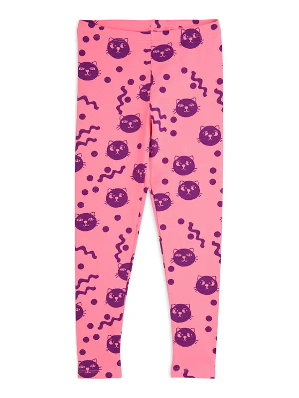 MINI RODINI MINI RODINI Leggings Squiggly Cats 2513011728 Ružičasta Slim Fit