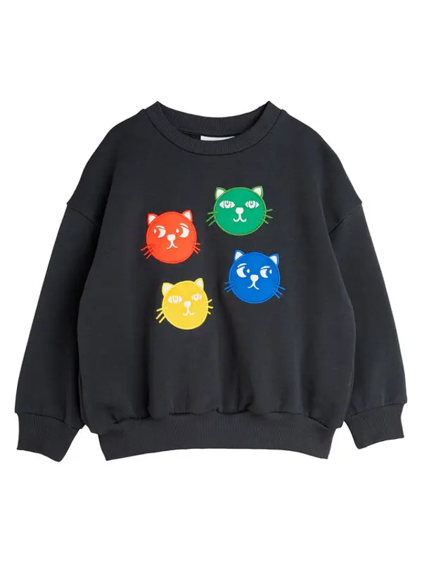 MINI RODINI MINI RODINI Majica dugih rukava Cool Cats 2512011999 Crna Regular Fit