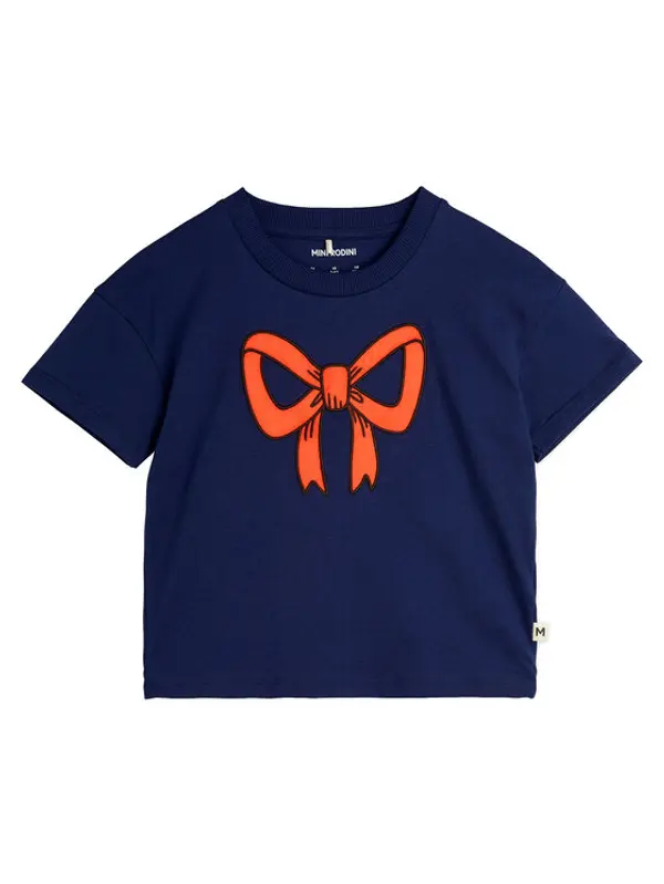 MINI RODINI MINI RODINI T-shirt Bow 2512012860 Tamnoplava Regular Fit