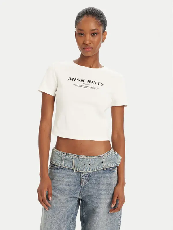 Miss Sixty Miss Sixty T-shirt 6L1SJ4300000 Bijela Slim Fit