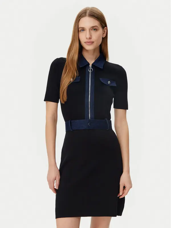 Morgan Morgan Džemper haljina 251-RMJEAN Crna Slim Fit