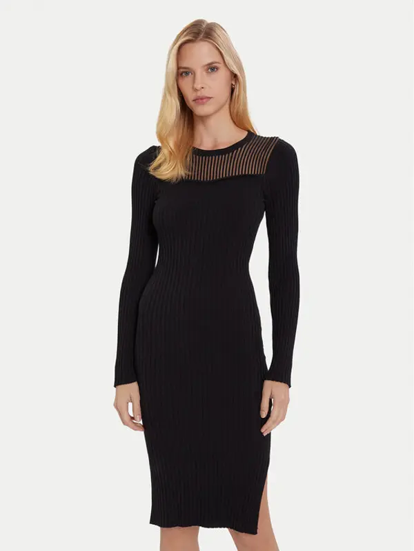 Morgan Morgan Džemper haljina 252-RMAN Crna Slim Fit
