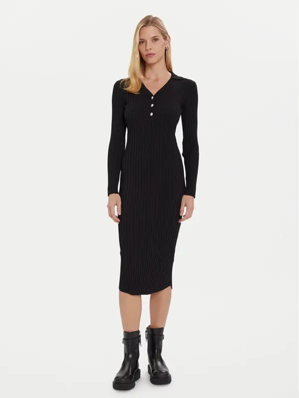 Morgan Morgan Džemper haljina 252-RMEXAS Crna Slim Fit