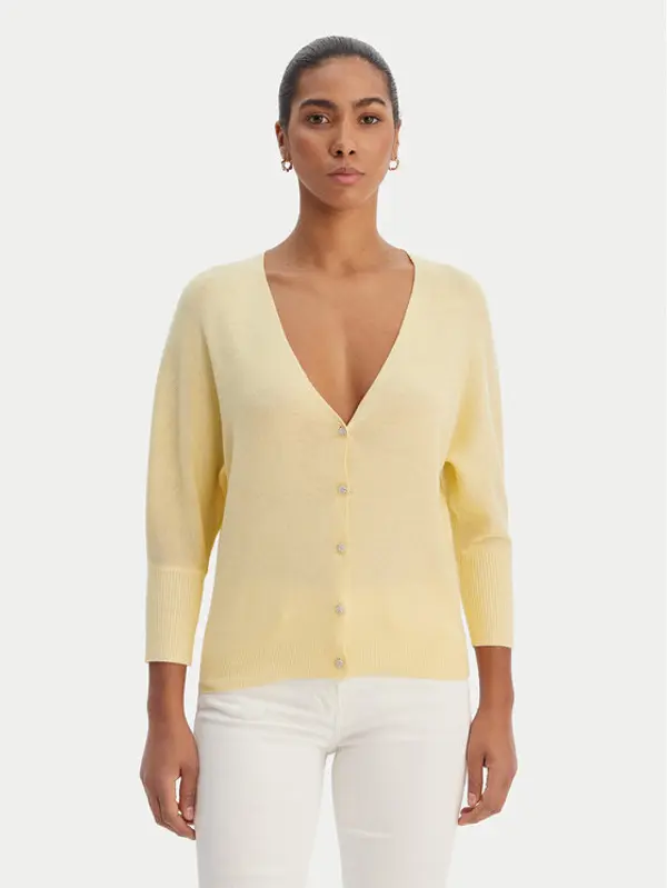 Morgan Morgan Kardigan 251-MBATSI Žuta Slim Fit