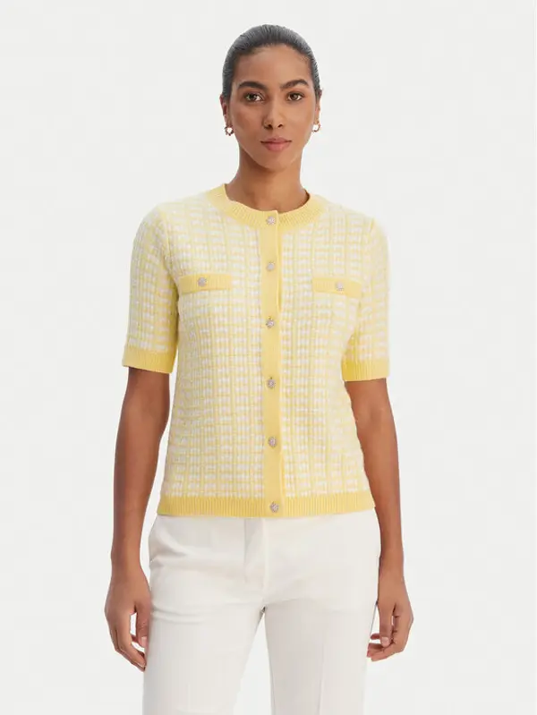 Morgan Morgan Kardigan 261-MIRES Žuta Slim Fit