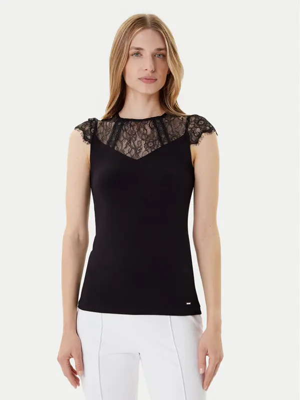 Morgan Morgan Majica 232-DGIULIA Crna Slim Fit