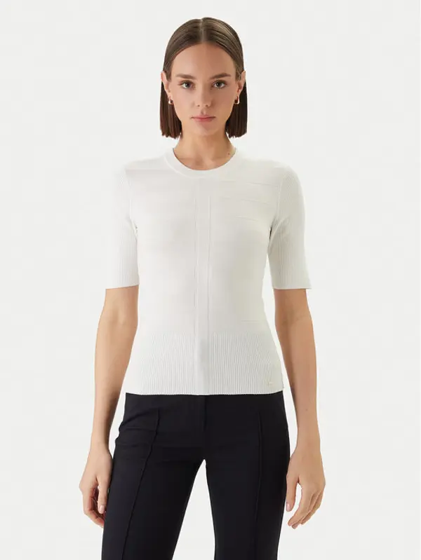 Morgan Morgan Majica 242-MENTHE Écru Slim Fit