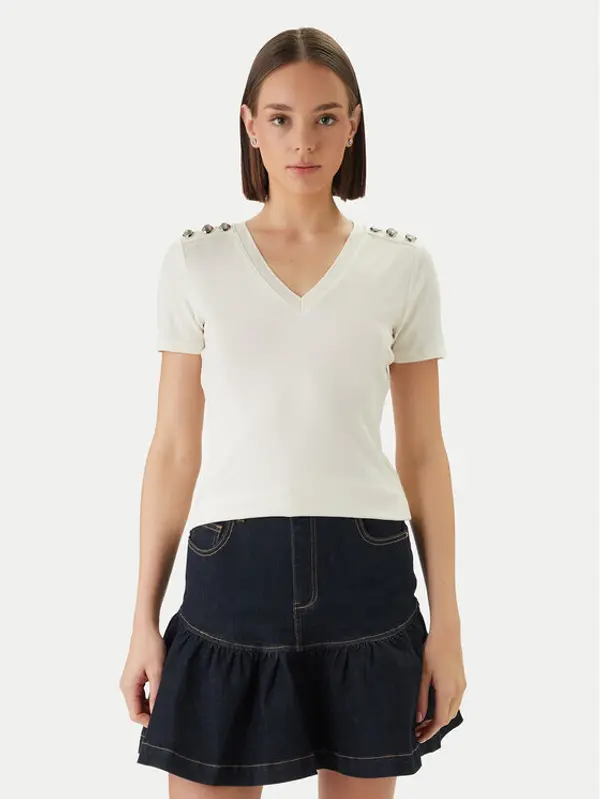 Morgan Morgan Majica 251-DOMANI Écru Slim Fit