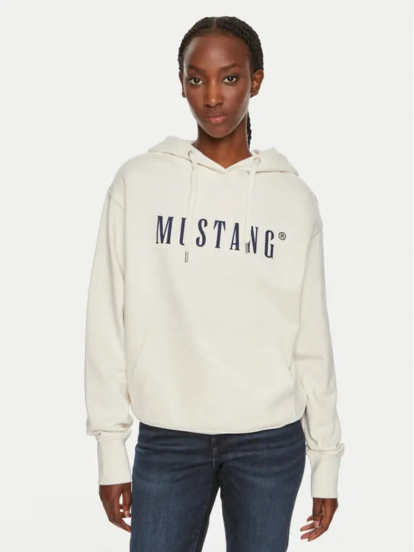 mustang Mustang Majica dugih rukava Margo 1013934 Écru Oversize