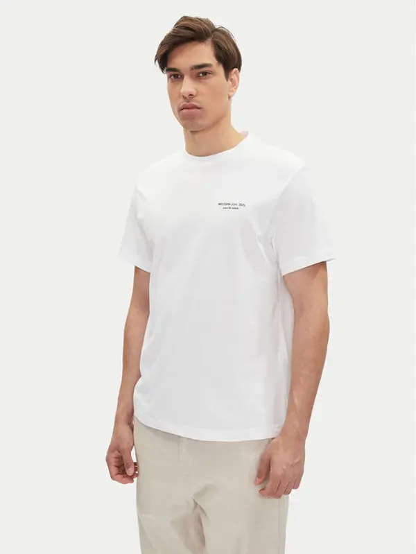 mustang Mustang T-shirt Akron 1016284 Bijela Relaxed Fit