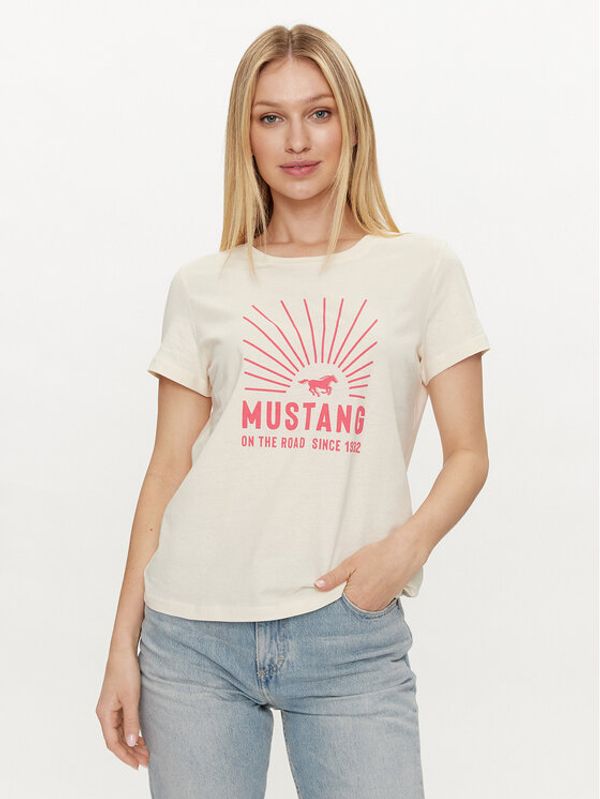 Mustang Mustang T-shirt Alina C Print 1014676 Žuta Regular Fit