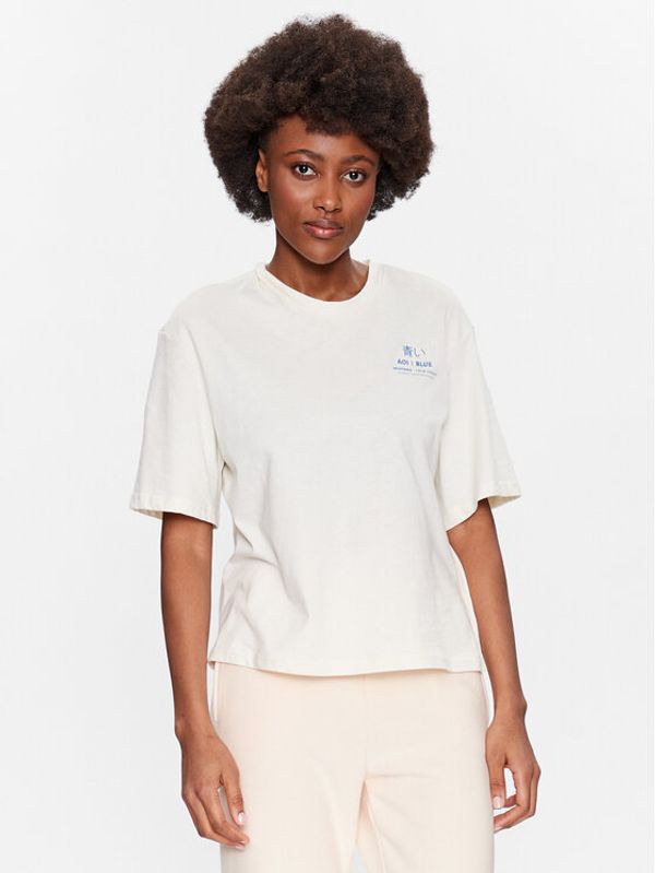 Mustang Mustang T-shirt Audrey 1013397 Écru Regular Fit