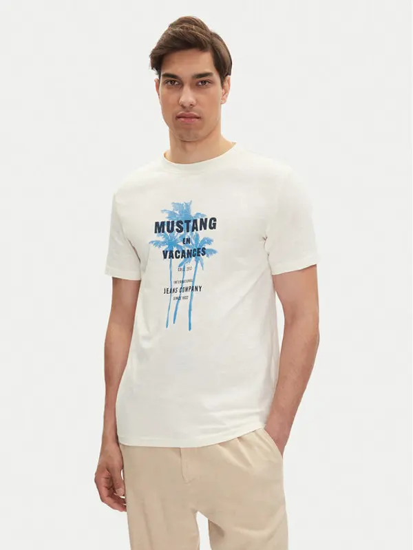 mustang Mustang T-shirt Austin 1016490 Bijela Regular Fit