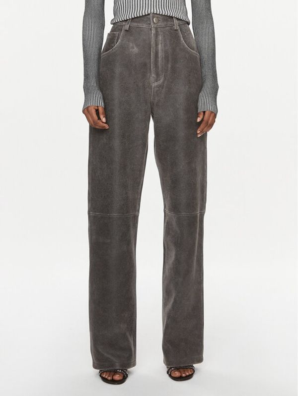 MVP Wardrobe MVP Wardrobe Hlače od imitacije kože Solferino MVPI3PA195.0PELLE Siva Wide Leg